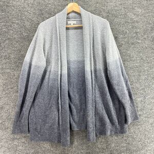 Dolce Stella Cardigan Women S Small Gray Ombre Open Front Knit Wool Long Sleeve